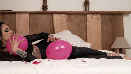 Gorgeous Misslunatic Loves the Touch of Balloons on Her Amazing Silky Tattooed Skin
