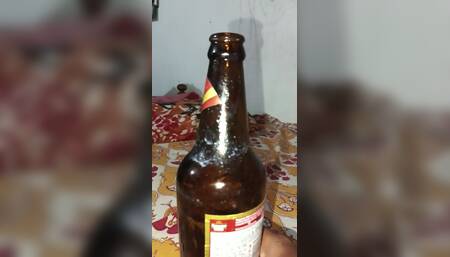Bengali girl take a bottle in her pussy