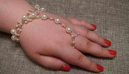 #9 BBW hand with red manicure (no talking)