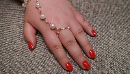 #10 BBW hand with red manicure (no talking)