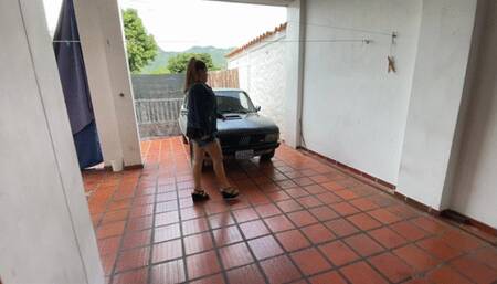 Barbara drains the Fiat's battery and accelerates hard