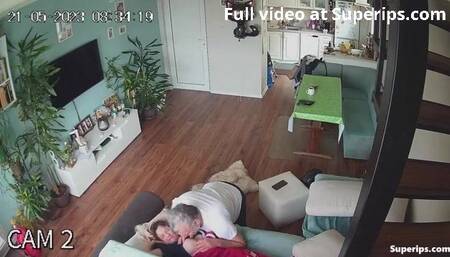 IPCAM – Busty German woman gets fucked on the couch