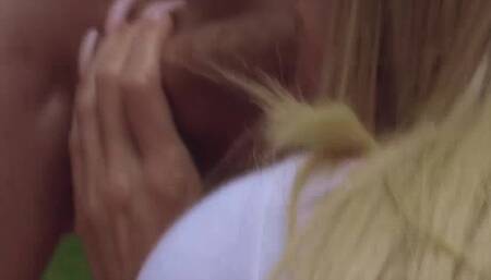 Dana Hamm outdoor fuck on picnic blanket