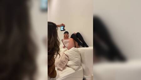 Summer Soderstrom bts bandana shoot