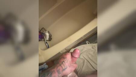 Jerking off Alone in the Bathroom