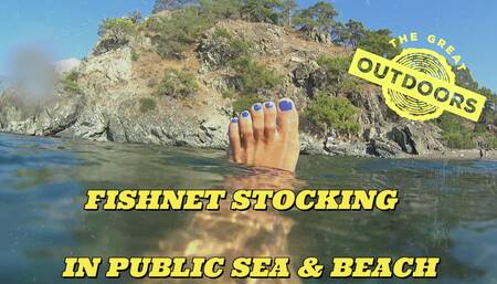 Fishnet Stocking in Sea and Beach