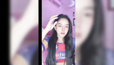 Last part Cosplay hot girl. Wearing a football uniform