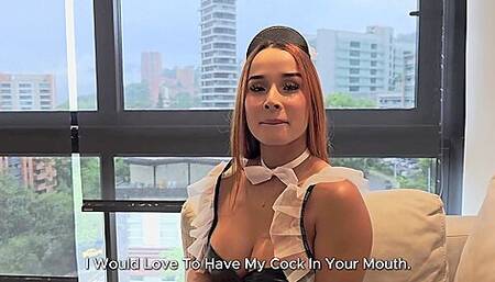 Shy Colombian Maid Gets Fucked By Big Dick - Abella Olsen