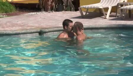 Semen Addicts Scene-4_two Horny Guys Suck Each Other's Cocks in the Pool and Enjoy Facial
