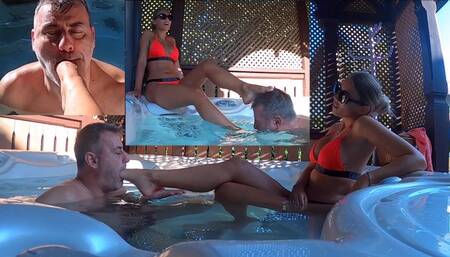 GABRIELLA - This is how I enjoy bathing 4 - Foot worship, foot gagging, underwater foot smother in the Jacuzzi
