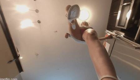 Blondi steps on and sits on you in 3D