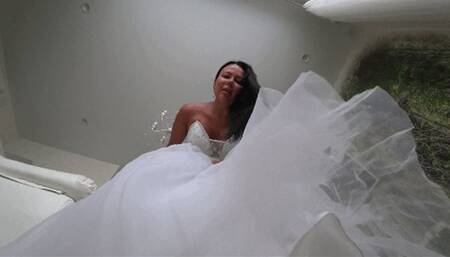 Jerk off to the giant bride under her dress a
