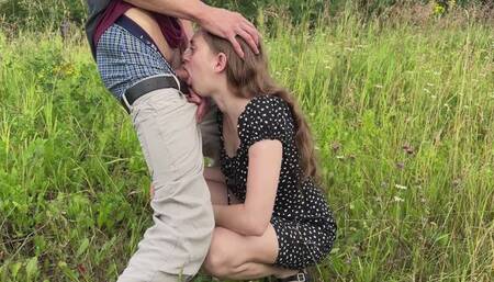 Very Hot Gagging Deepthroat In The Outdoors