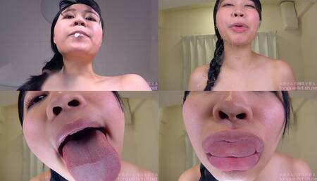 Ayame Tozaki - Smell of Her Erotic Long Tongue and Spit Part 1 - MOV