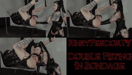 Double Anal Fisting in Bondage 4K HDR ft Latex Mistress Patricia Maz Morbid