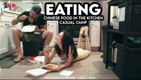 Eating Chinese Food in the Kitchen Casual CMNF