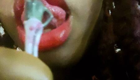 Giantess Sexy Mouth Dominates Teenie 1080