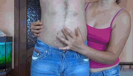 I caressed his sexy navel 4BBn