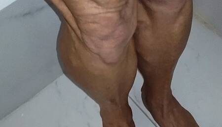 Walking around hot tub