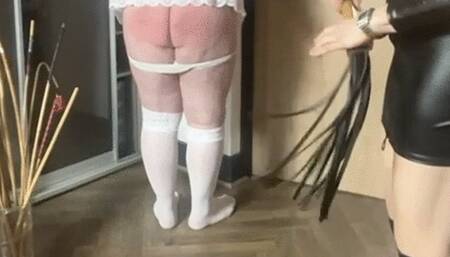 The flogging whipping and a caning and I wear PVC