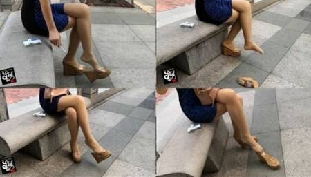 Real Situations - Shoeplaying wedge heels while smoking