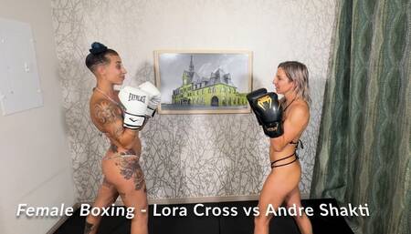 Lora Cross vs Andre Shakti In A Strip Boxing Match