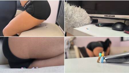 giant accidentally sits on tiny people