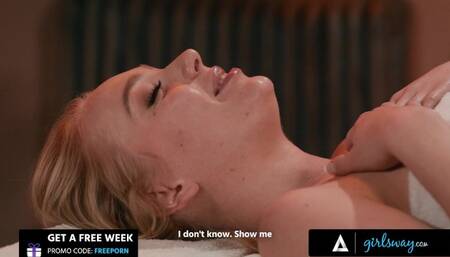 Gorgeous Masseuse Kylie Rocket Gets Passionate While Massaging Hot Blonde Braylin Bailey