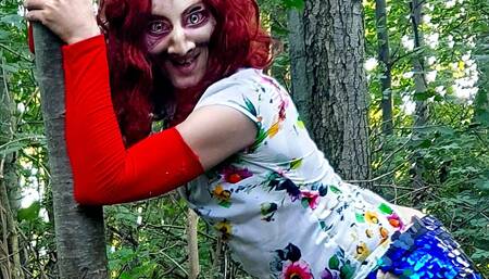 Hot Horny Wild Demon Bitch Having Some Serious Fun Alone in the Forest