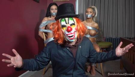 Mila & Sassy in: Buxom Lady Villains Butt Heads with insane Yet Consummate Showman Tasked with Hiding Them Both from Tonight's Guests! (The Complete Story)