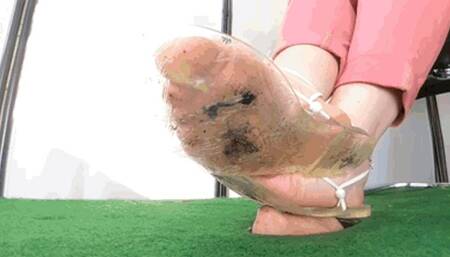 CC - Filthy flip-flops and dirty feet