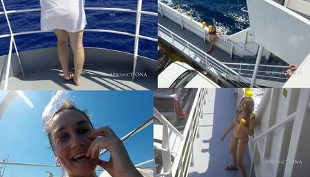 Talia Mint and Amuse de Rauch WETTING on a Ferry