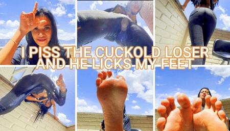 I PISS THE CUCKOLD LOSER AND HE LICKS MY FEET