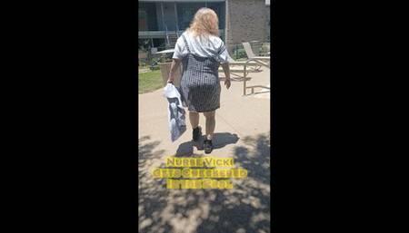 Nurse Vicki Wears Checkers to the Pool !