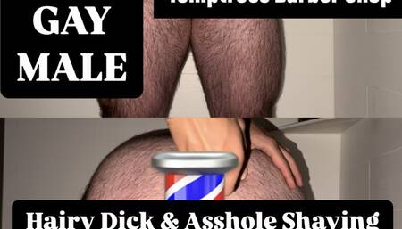 Temptress Barber Shop: Hairy Muscle Man Dick & Asshole Shaving