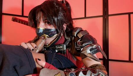 Taki Cosplayer Girl Giving Sloppy BJ and Gagging Hard