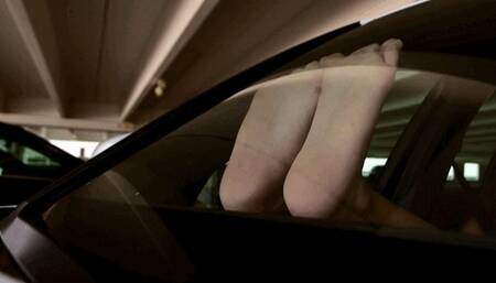 Playful big soles in the car pt 5 - Mp4