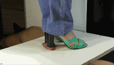 Sandals tramples my cock-