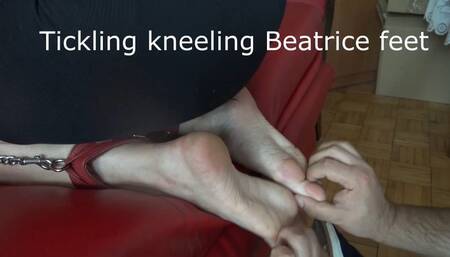 Tickling kneeling Beatrice feet
