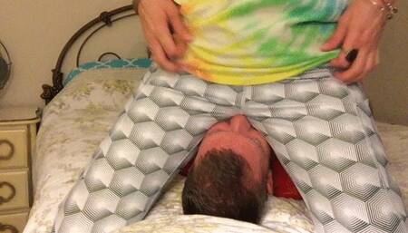 White Yoga Pants Swallows His Head