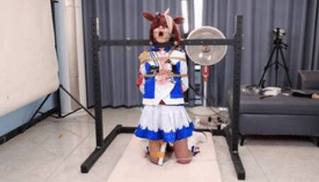 xy141-cos character Tokai Teio is tied up with ropes and trained in various ways