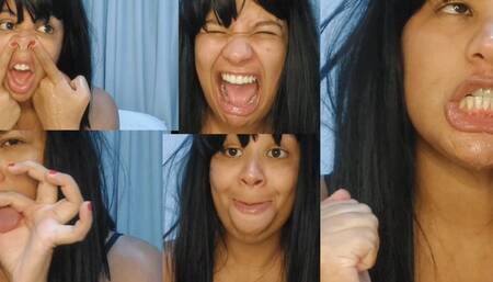 Silly faces, pignose, spit, massaging my tongue