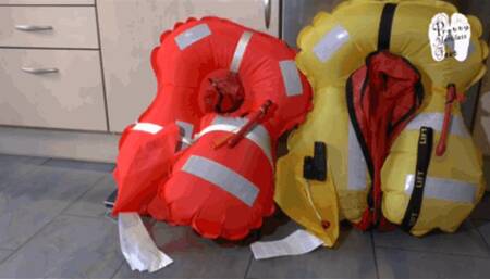 Life jackets under New Rock Boots