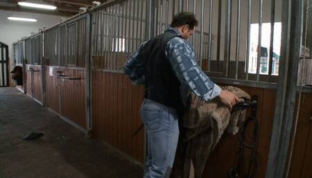 Fabulous woman rewards the stable boy