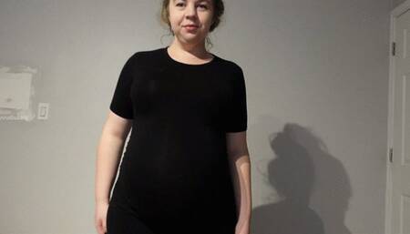 Pregnant GFE Strip and Masturbate with Fingers