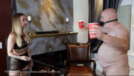 Goddess Kira Gold – BRAND NEW!! – Hard whipping whilst holding water cups