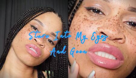 Stare Into My Eyes And Goon- Ebony Femdom Goddess Rosie Reed Mesmerizing Gooner Face Fetish Sensual Jerk Off Encouragement Beautiful Brown Eyes- standard definition