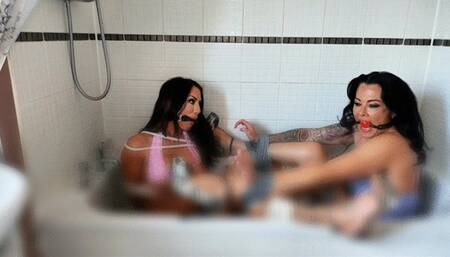 Bath tub bondage for hot cleaners! MP4 version