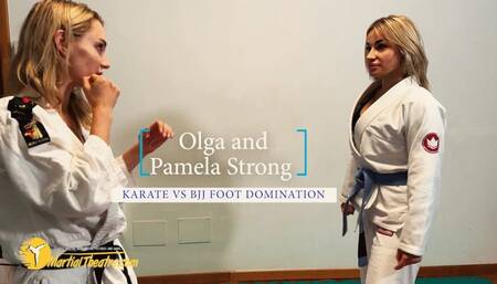 Olga and Pamela Strong karate VS bjj foot domination