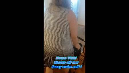 Nurse Vick Shows off Her Fancy Swimsuit Then Strips Out